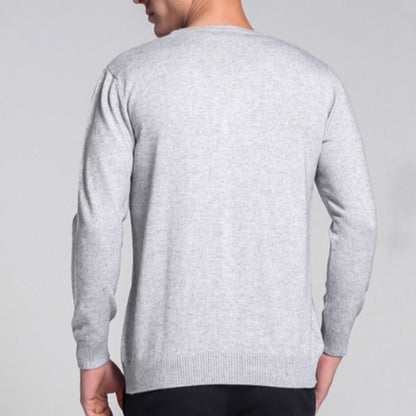 Herr Cardigan – V-hals – Slim Fit – Knäppning – Mjuk och Bekväm