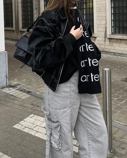 Dam Bomberjacka - Skinnlook - Oversized Passform - Dragkedja Fram - Klassisk Krage