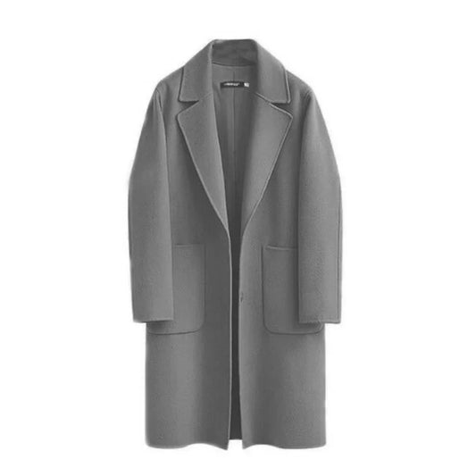 Damtrenchcoat – Ullblandning – Avslappnad passform – Ankellång minimalistisk stil