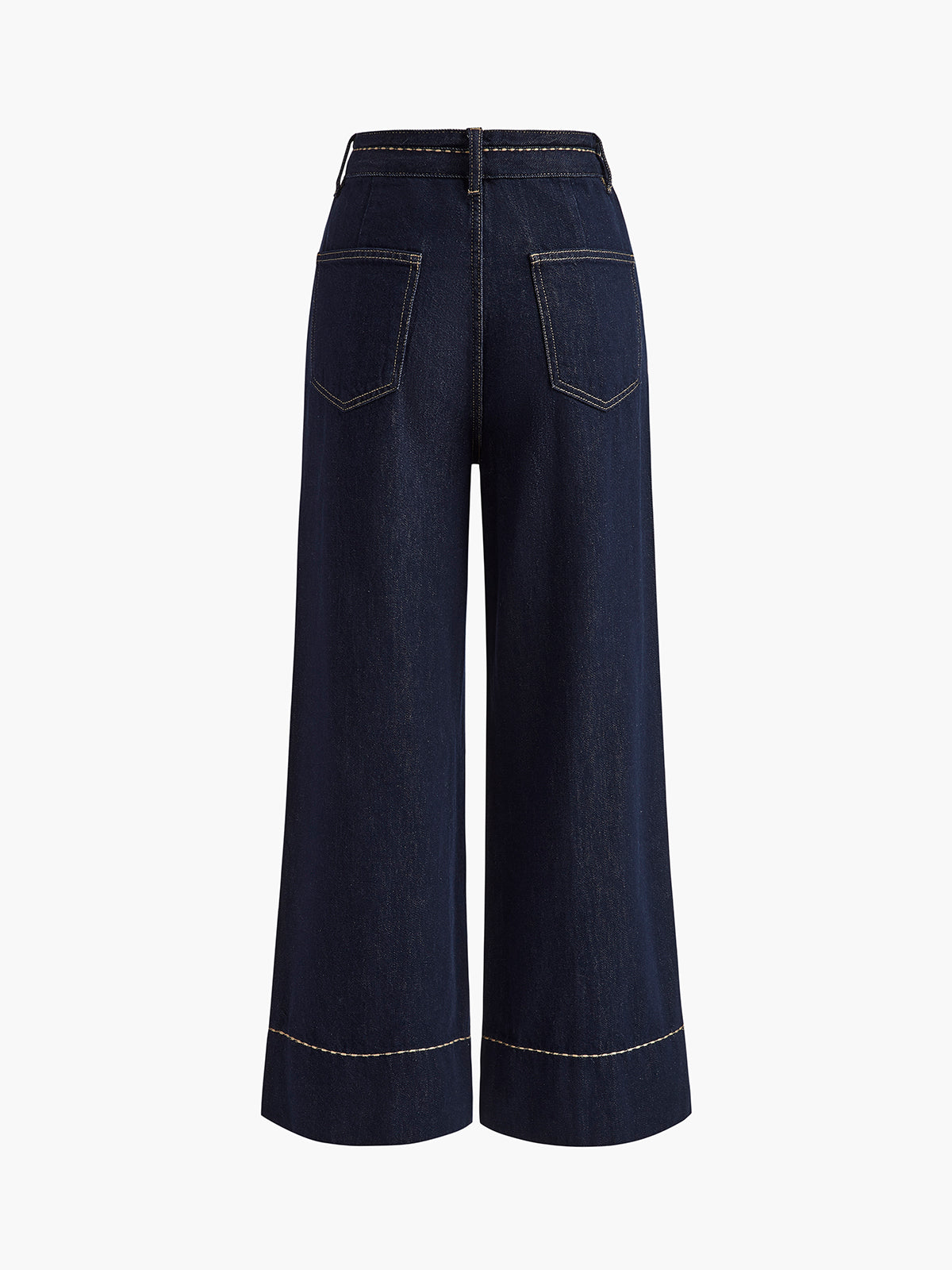 Dam Jeans - Hög Midja - Vida Ben - Strukturerade Sömmar - Bekväm Passform