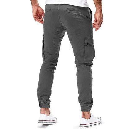 Herr Cargo Joggingbyxor - Bomull - Elastisk Midja med Dragsko - Avsmalnande Passform - Flerfickad