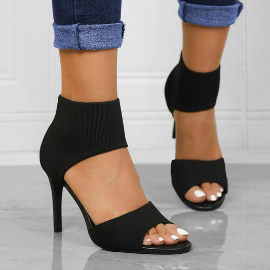 Dam Höga Klackar - Stilettklack - Öppen Tå - Elegant och Bekväm Sandal