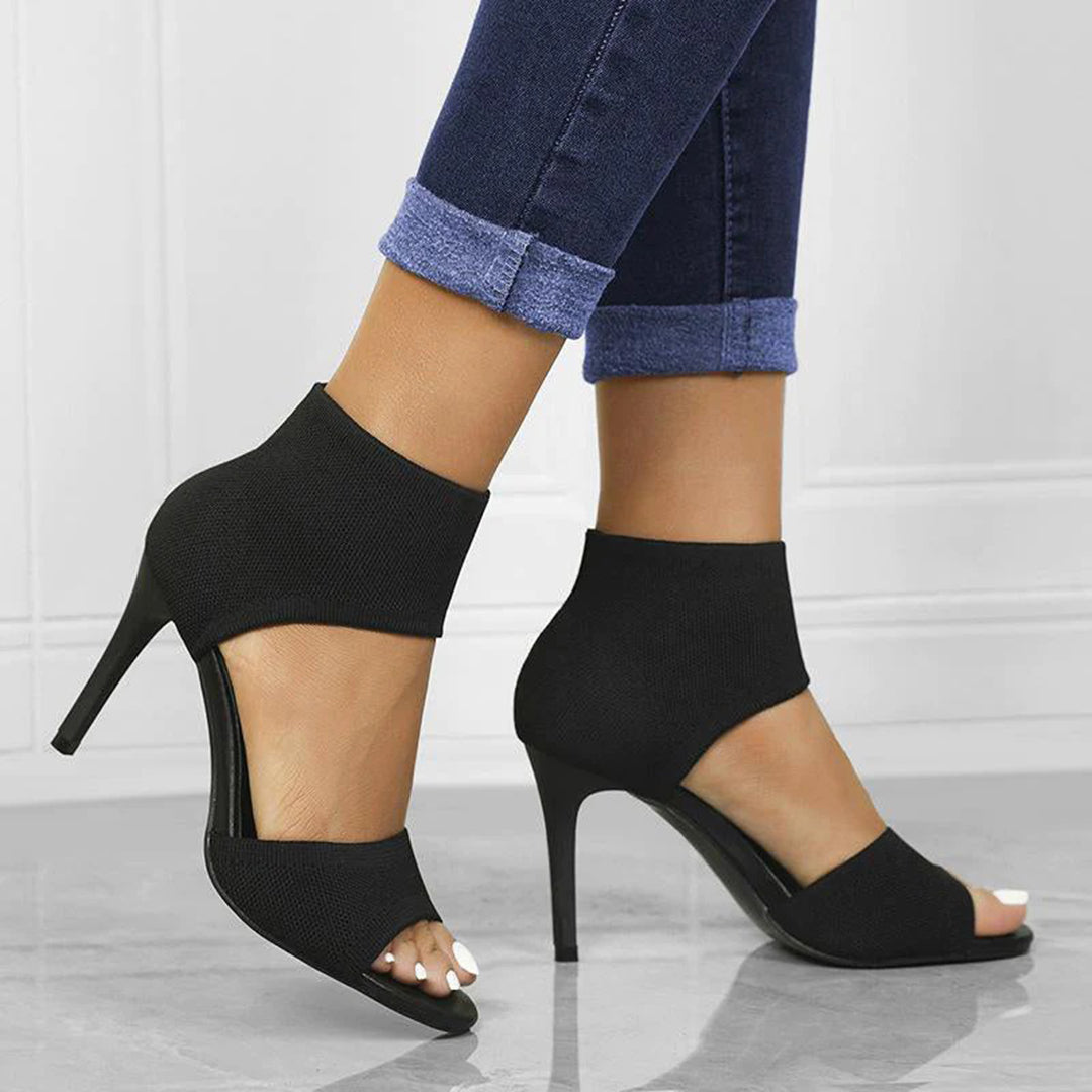 Dam Höga Klackar - Stilettklack - Öppen Tå - Elegant och Bekväm Sandal