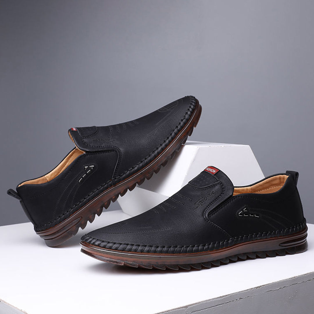 Herresko Loafers - Komfortabel Slip-on - Slitesterk Såle - Elegant Tekstur