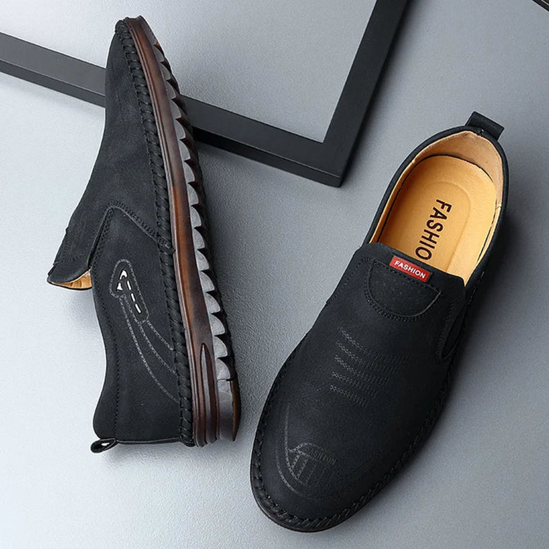 Herresko Loafers - Komfortabel Slip-on - Slitesterk Såle - Elegant Tekstur