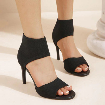 Dam Höga Klackar - Stilettklack - Öppen Tå - Elegant och Bekväm Sandal