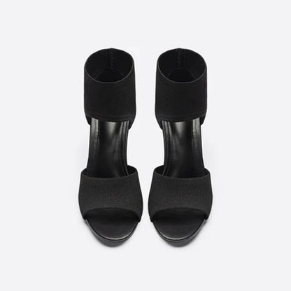Dam Höga Klackar - Stilettklack - Öppen Tå - Elegant och Bekväm Sandal