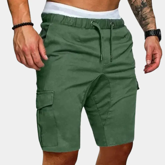 Herreshorts – Cargo – Avslappet passform – Kneelengde – Elastisk liv – Pustende bomullsmiks