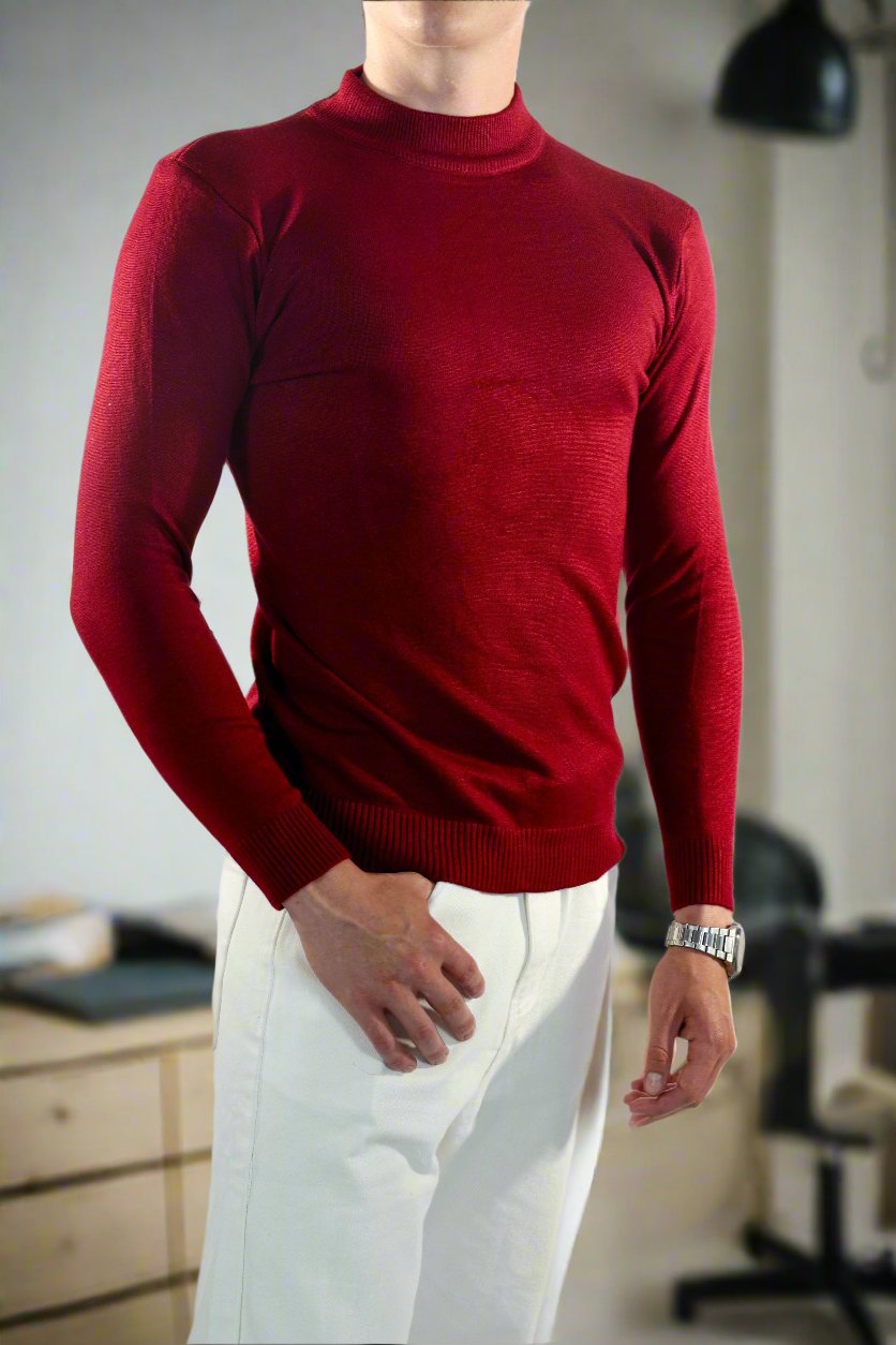 Allsidig Kremfarget Turtleneck Genser for Den Moderne Mann for Menn