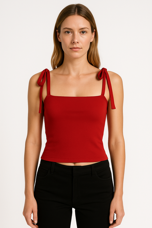 Dam Crop Top – Smal Passform – Justerbara Remmar – Mjuk Stretch – Vardagsbruk