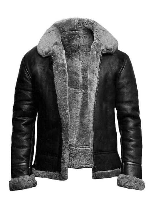Herrjacka – Slim Fit – Skinnlook – Fodrad med Shearling – Kort Längd Varm Modell