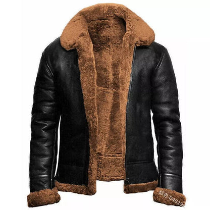 Herrjacka – Slim Fit – Skinnlook – Fodrad med Shearling – Kort Längd Varm Modell