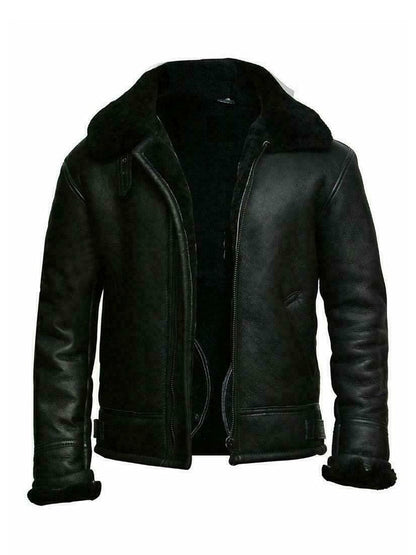Herrjacka – Slim Fit – Skinnlook – Fodrad med Shearling – Kort Längd Varm Modell