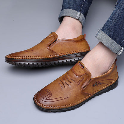 Herresko Loafers - Komfortabel Slip-on - Slitesterk Såle - Elegant Tekstur