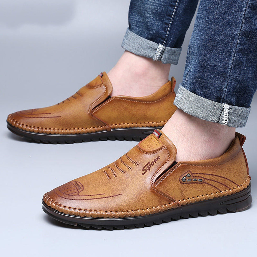 Herresko Loafers - Komfortabel Slip-on - Slitesterk Såle - Elegant Tekstur