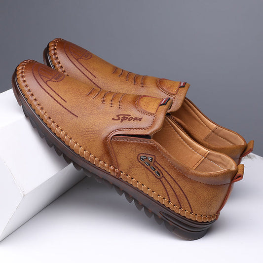 Herresko Loafers - Komfortabel Slip-on - Slitesterk Såle - Elegant Tekstur
