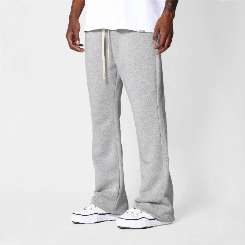 Herrebukse med sleng – Bomullsfleece – Avslappet passform – Snor i livet – Minimalistisk stil