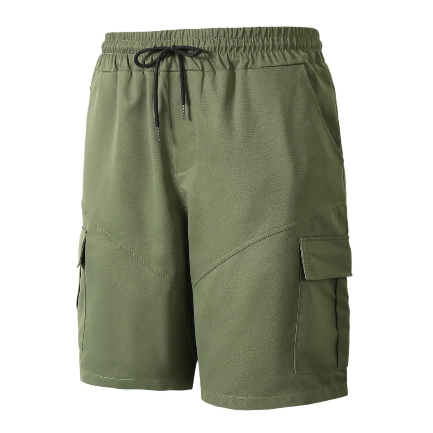 Herrshorts cargo – Avslappnad passform – Naturliga fibrer – Knälång – Justerbar midja
