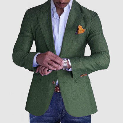 Herreblazer – Smal passform – Ullfølelse – Notch-slag – To-knapps formell stil