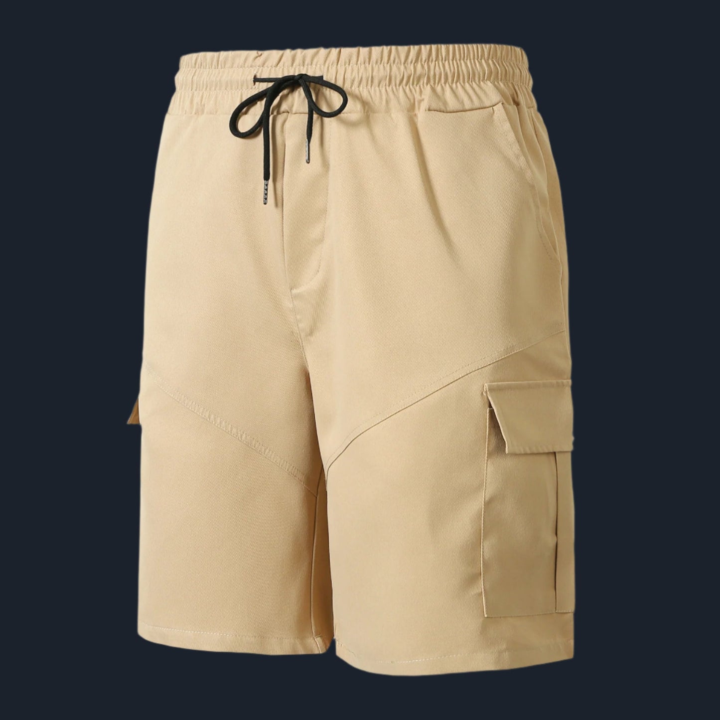 Herrshorts cargo – Avslappnad passform – Naturliga fibrer – Knälång – Justerbar midja