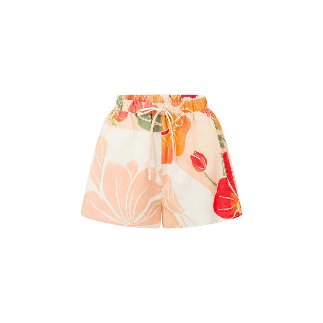 Dam Ärmellös Topp – Lös Passform – Lätt Bomullsblandning – Blommönster – Casual