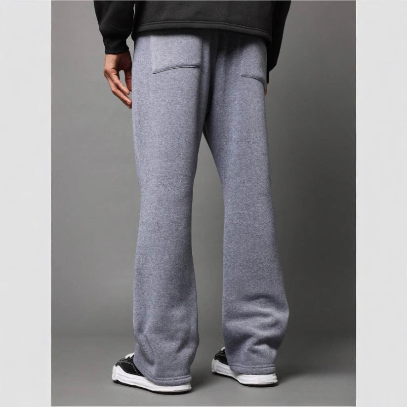 Herrebukse med sleng – Bomullsfleece – Avslappet passform – Snor i livet – Minimalistisk stil