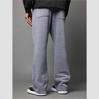 Herrebukse med sleng – Bomullsfleece – Avslappet passform – Snor i livet – Minimalistisk stil
