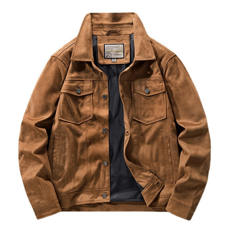 Herrjacka – Mocka – Slim Fit – Bröstfickor – Knappfront – Höftkort