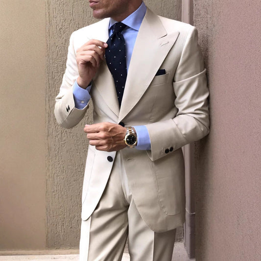 Herre Blazer – Ullblanding – Skreddersydd Passform – Enkeltspent – Notch Slag