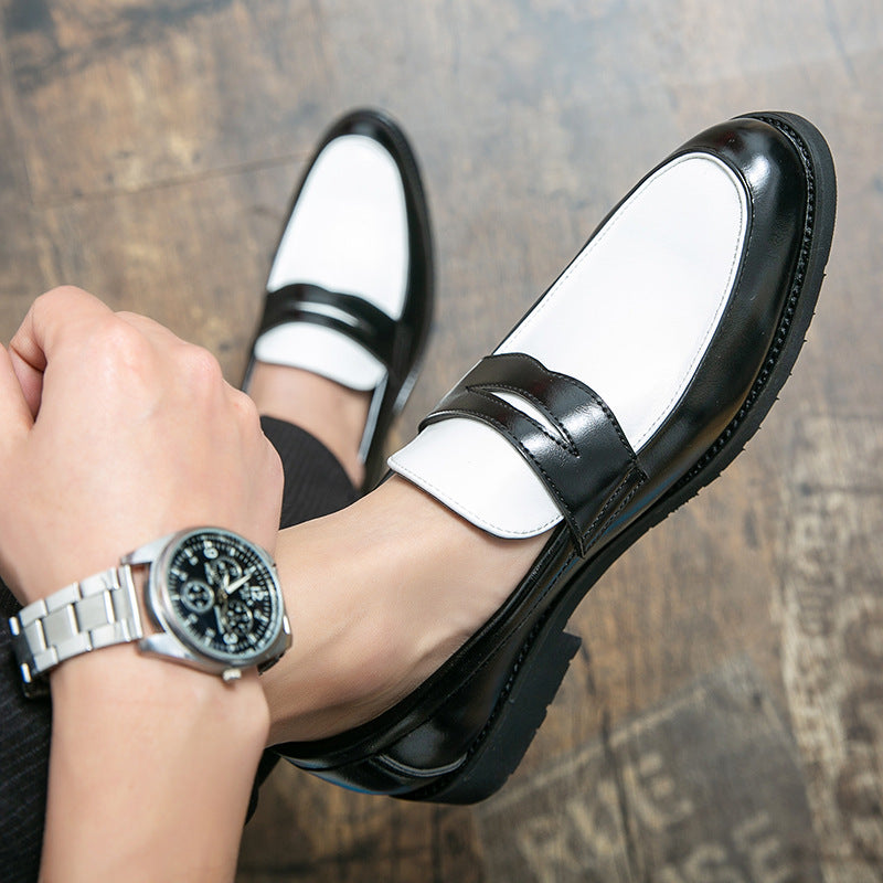 Herre Loafers – Polert Skinn – Slip-On – Gummisåle – Klassisk To-Tonet Design