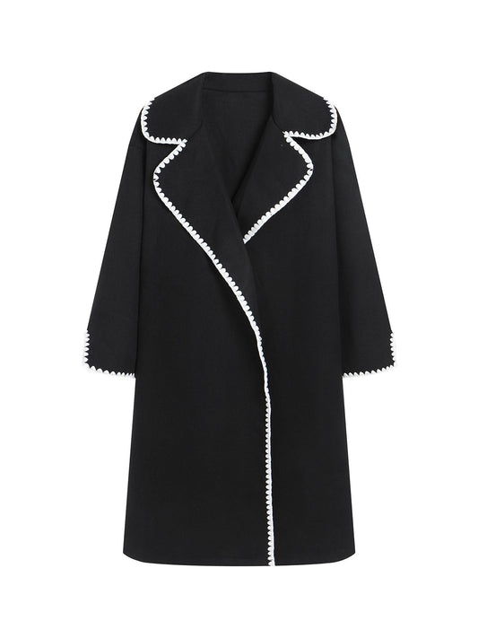 Dam Windbreakerjacka – Ull – Oversized Passform – Snäckbroderi – Lappkrage
