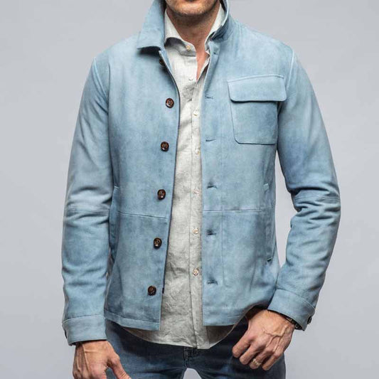 Herrjacka – Slim Fit – Mjuk Strukturerad Luxury Fabric – Knappar – Fickor med Klaff