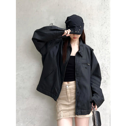 Damjacka – Oversized Passform – Slät Yta – Dragkedjeficka