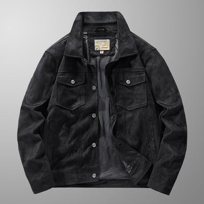 Herrjacka – Mocka – Slim Fit – Bröstfickor – Knappfront – Höftkort