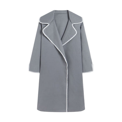 Dam Windbreakerjacka – Ull – Oversized Passform – Snäckbroderi – Lappkrage