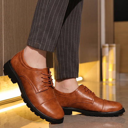 Herresko Derby – Skinn – Kapptå – Formell Passform – Gummisåle – Elegant Stil
