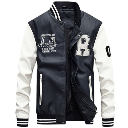 Herr baseballjacka – Skinnkropp – Regular fit – Applikationer – Tryckknappar