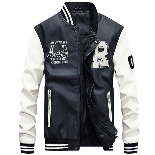 Herr baseballjacka – Skinnkropp – Regular fit – Applikationer – Tryckknappar