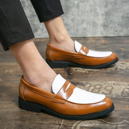 Herre Loafers – Polert Skinn – Slip-On – Gummisåle – Klassisk To-Tonet Design