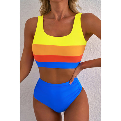Dam Bikini Set – Sportig Passform – Hög Midja – Andningsbart Snabbtorkande Tyg