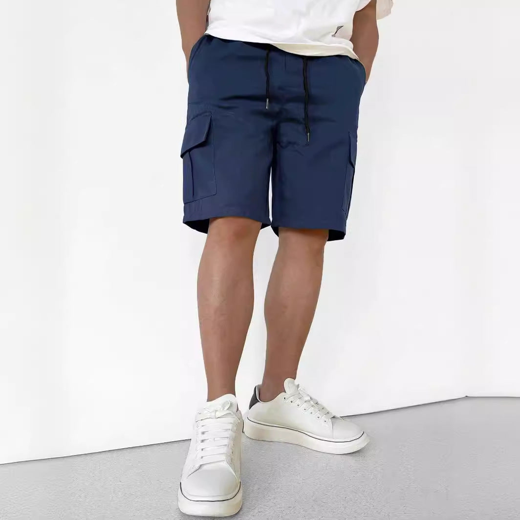 Herrshorts cargo – Avslappnad passform – Naturliga fibrer – Knälång – Justerbar midja