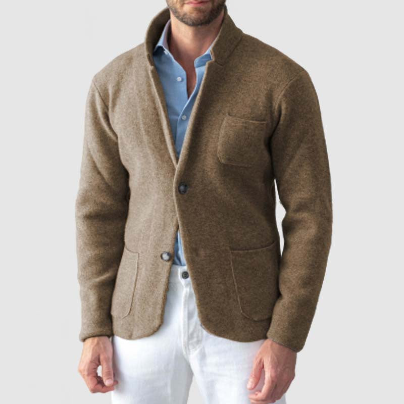 Herreblazer – Slim Fit – Ullblanding – Klassisk Notch Slag – Tre Lommer