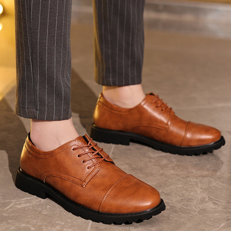 Herresko Derby – Skinn – Kapptå – Formell Passform – Gummisåle – Elegant Stil