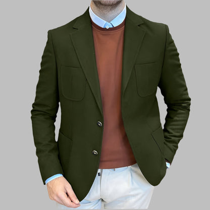 Herreblazer – Skreddersydd passform – Ullblanding – Dobbeltspent – Notch-slag