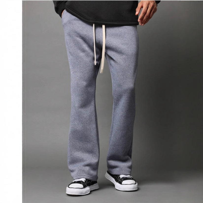 Herrebukse med sleng – Bomullsfleece – Avslappet passform – Snor i livet – Minimalistisk stil