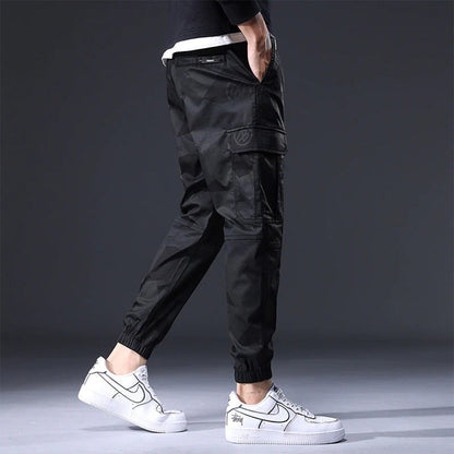 Herr Cargo Joggingbyxor - Bomull - Elastisk Midja - Avsmalnande Passform - Streetwear