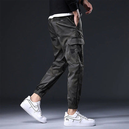 Herr Cargo Joggingbyxor - Bomull - Elastisk Midja - Avsmalnande Passform - Streetwear