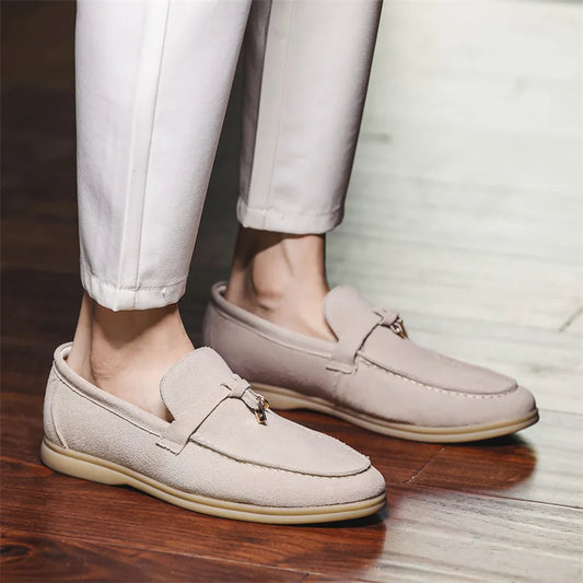 Herrskor Loafers – Mockaskinn – Slip-On – Gummisula – Dekorativ Tofs