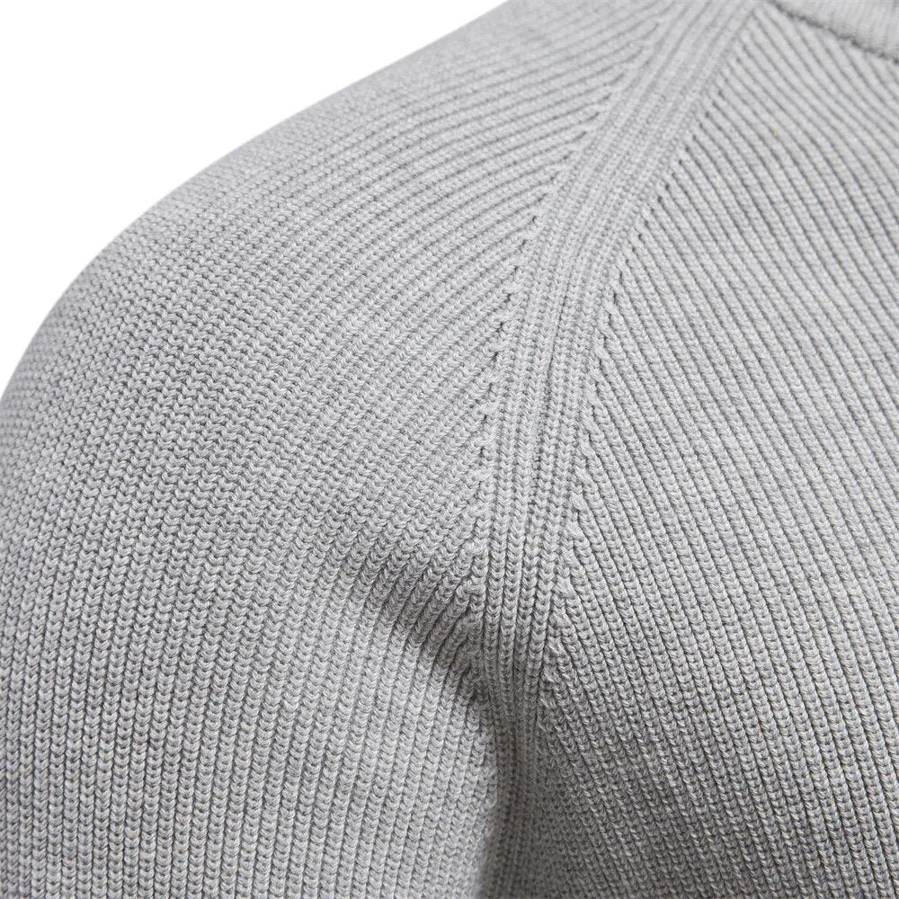 Herregenser – Bomullsblanding – Klassisk Passform – Half-Zip – Ribbestrikket Kant
