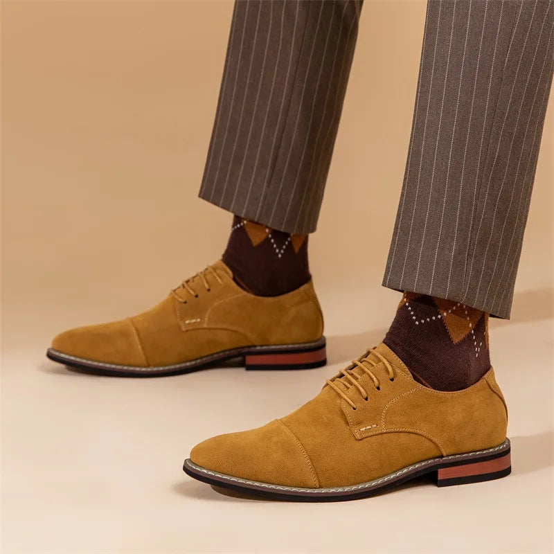 Herrskor Oxford – Mockaskinn – Cap Toe – Sluten Snörning – Klassisk Passform
